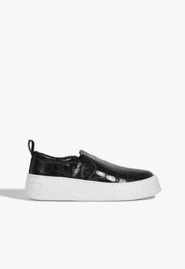Tênis slip-on  Animal Print Preto