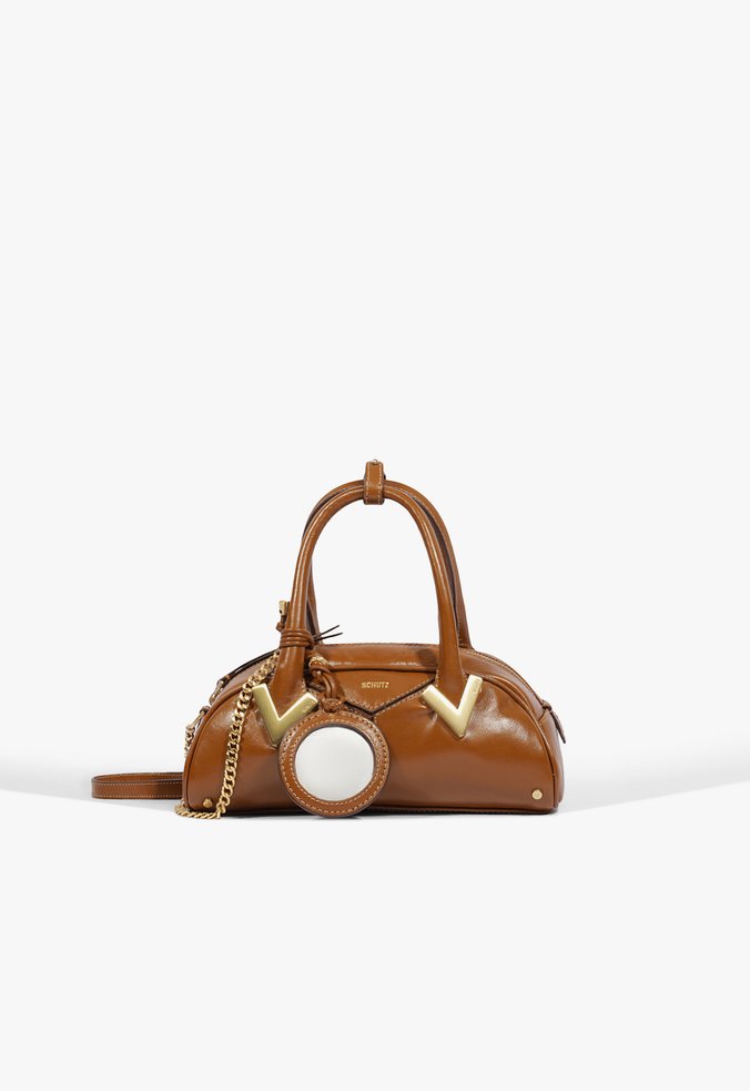 Bolsa Mini Bowling Amber Couro Marrom
