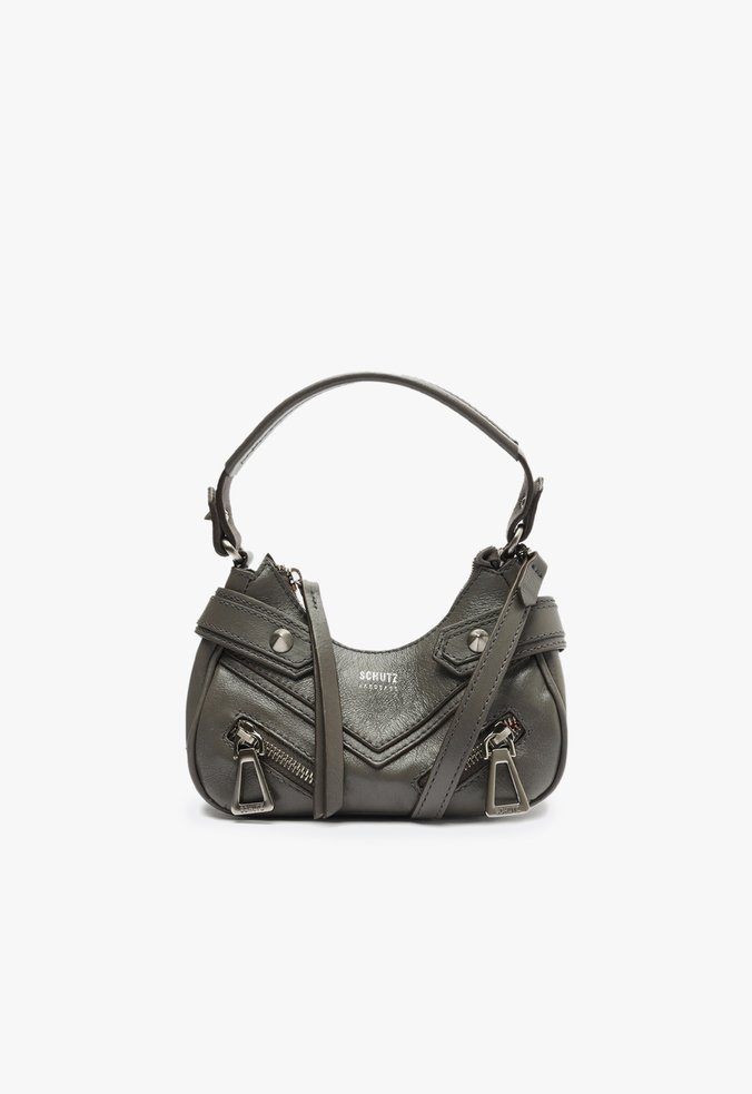 Bolsa Tiracolo Suri Triangle Couro Cinza