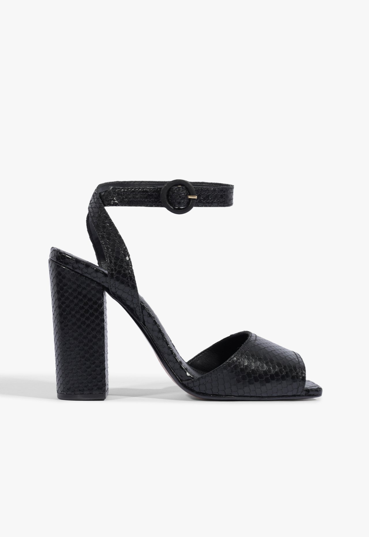 Sandália Couro Snake Preta | Schutz