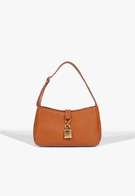 Bolsa Shoulder Couro Cadeado Marrom