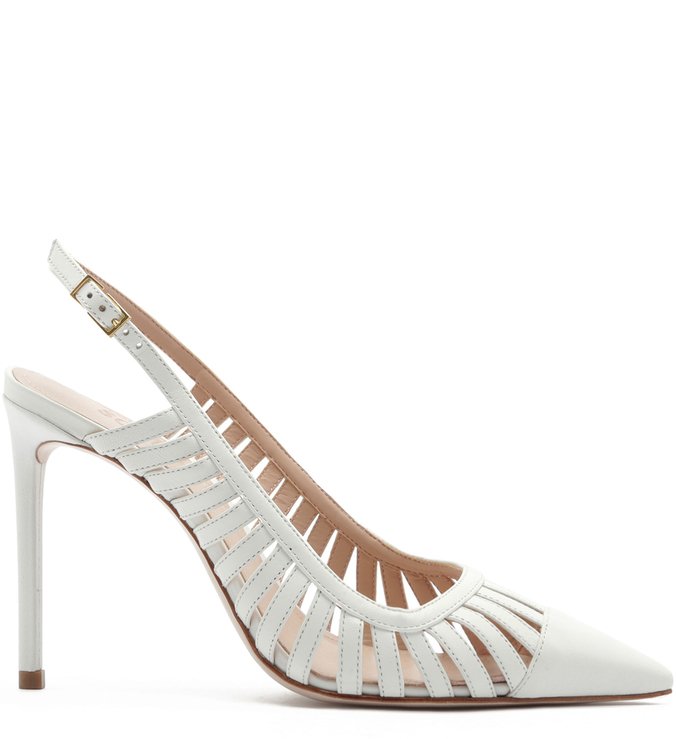 Scarpin Slingback Cut-Out White Scarpin Slingback Cut-Out White