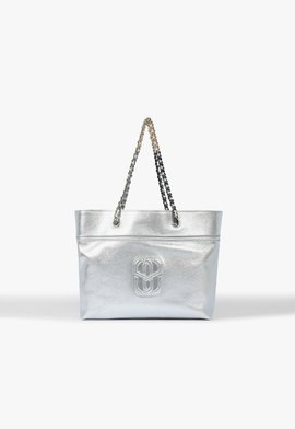 Bolsa Mini Shopping Belle Couro Prata