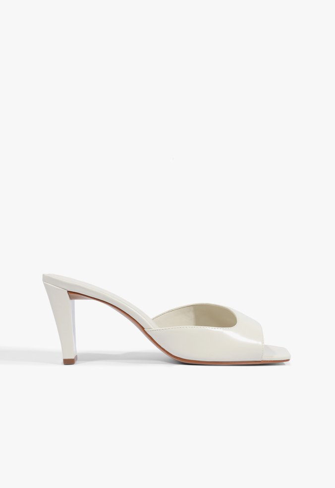 Mule Bico Quadrado Branco