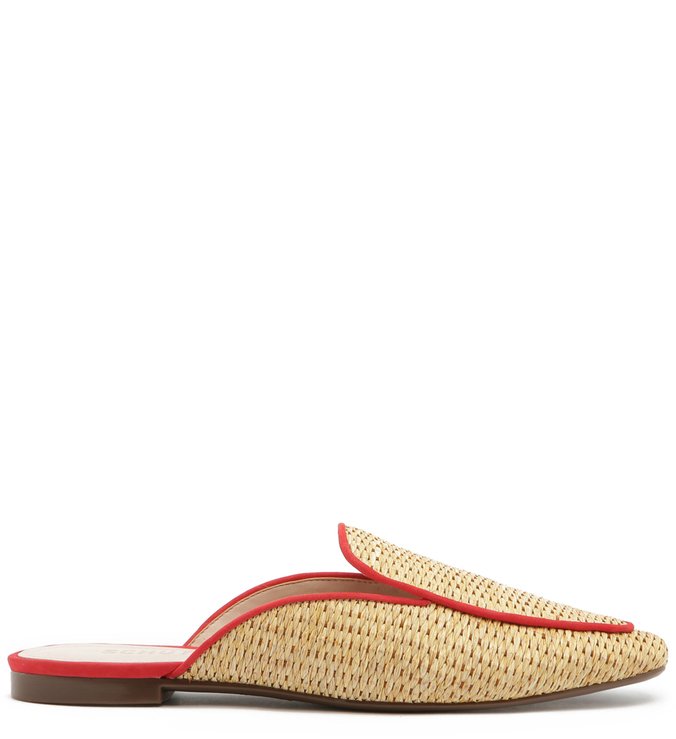 FLAT MULE RÁFIA NATURAL RED FLAT MULE RÁFIA NATURAL RED