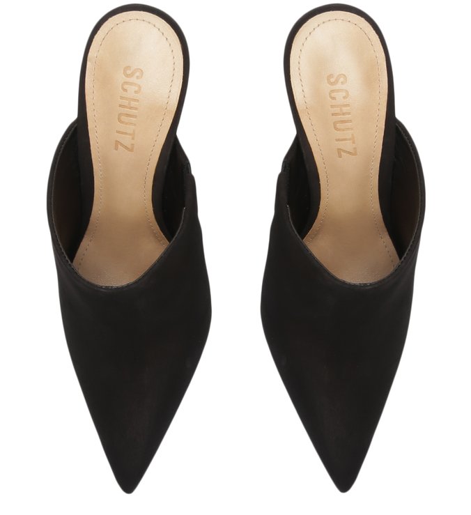 Sapato Mule Salto Nobuck Preto Sapato Mule Salto Nobuck Preto