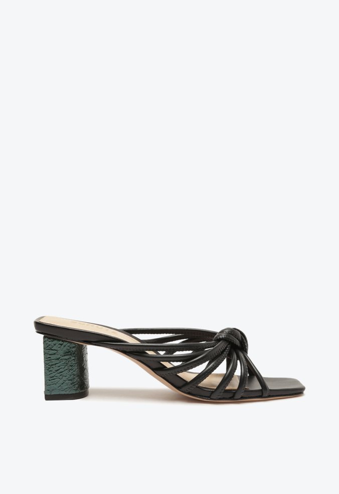 Mule Block Heel Strings Black