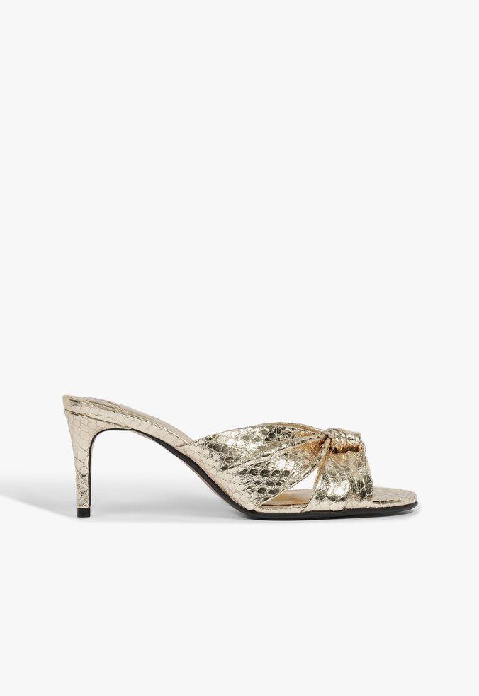 Tamanco Elowen Mule Couro Dourado