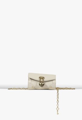 Pochete Heart Vault Bag Pequena Couro Branca