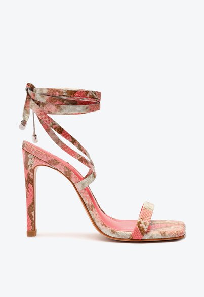 Sandália Ivy Snake Couro Rosa | Schutz