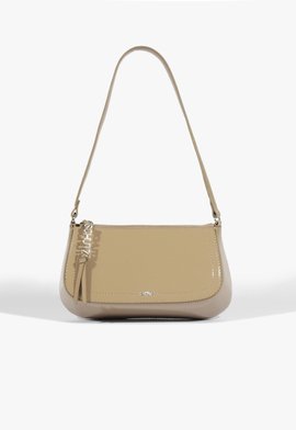 Bolsa Maxi Tina Verniz Bege