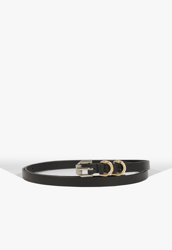 Cinto Fino Hari Couro Preto