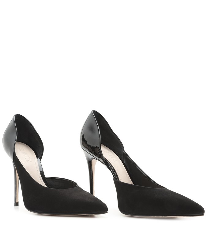 Sapato Scarpin Nobuck Mix Preto Sapato Scarpin Nobuck Mix Preto