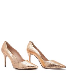 Sapato Scarpin Metalizado Dourado