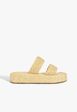 Sandália Papete Flatform Bege