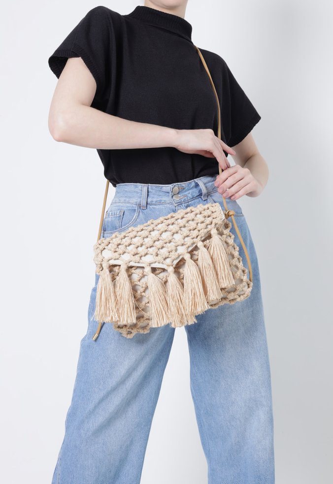 Bolsa Tiracolo Noelle Tecido Creme