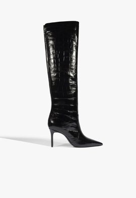 Bota Dressy Cano Longo Couro Preto
