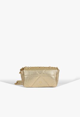 Bolsa Maya Mini Couro Dourada