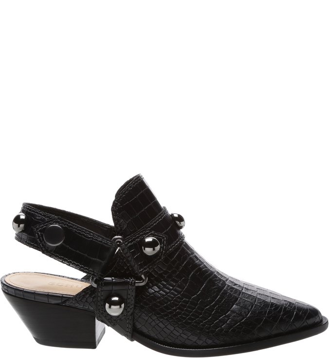 Sapato Mule Croco Preto