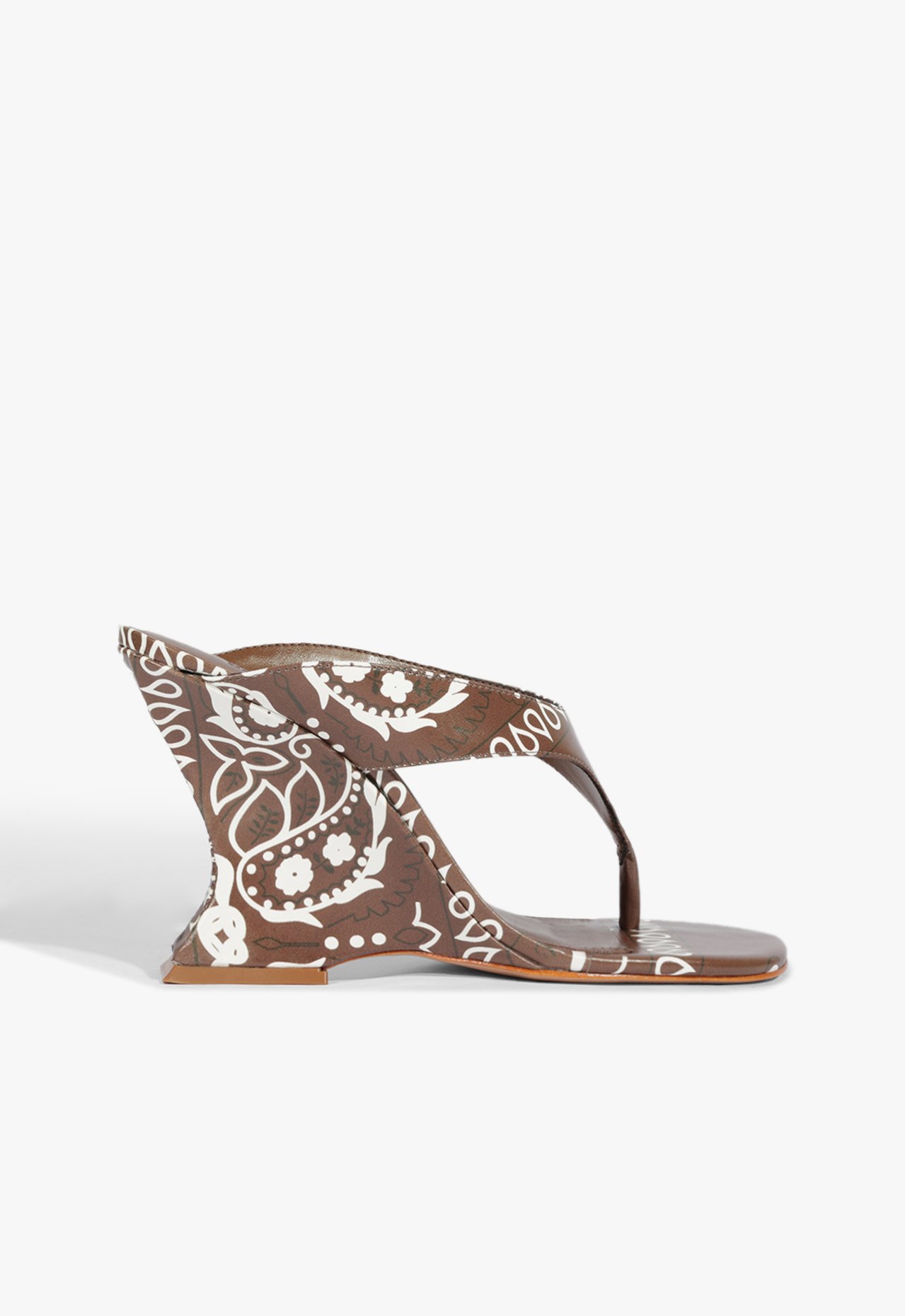 Sandália Anabela Maya Scarf Couro Marrom | Schutz