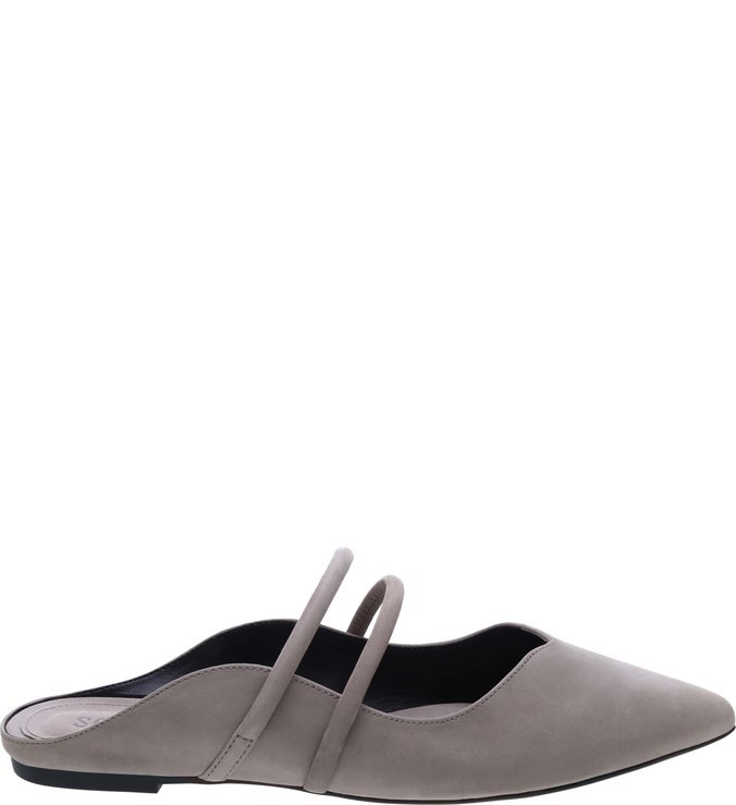 Sapato Mule Camurça Cinza