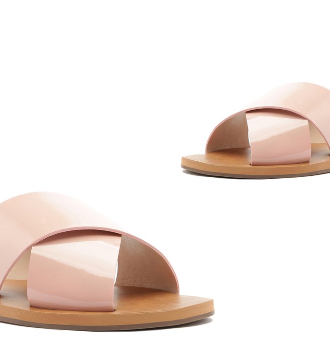 FLAT SLIDE CROSS VERNIZ ROSE FLAT SLIDE CROSS VERNIZ ROSE