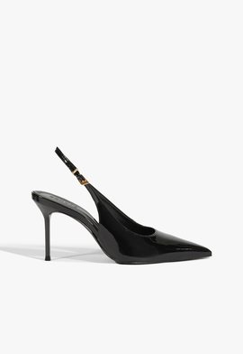 Scarpin Slingback Salto Alto Fino Preto