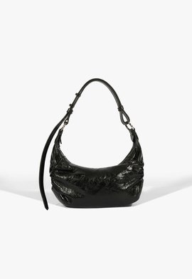 Bolsa Hobo Couro Preta