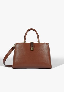 Bolsa Tote Lorena Top Handle Grande Couro Marrom