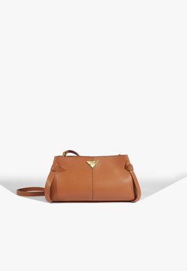 Bolsa Pequena Gilian Couro Marrom-Clara