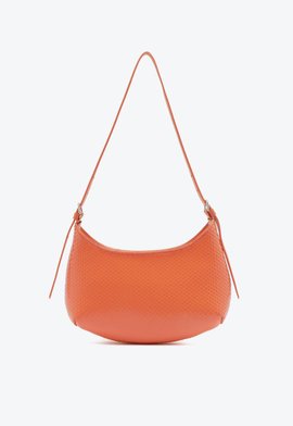 Bolsa Shoulder Alicia Couro Snake Laranja