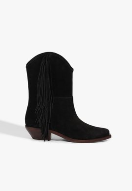Bota Tess West Camurça Preta
