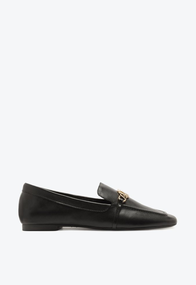Mocassim Couro Enfeite Preto