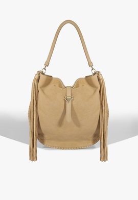 Bolsa Hobo Grande Jo Camurça Marrom Clara
