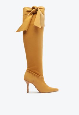 Bota Over the Knee Camurça Marrom