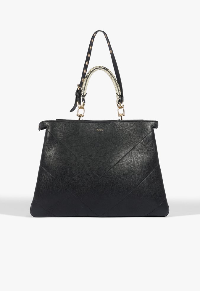 Bolsa Shopping Flare Couro Preto