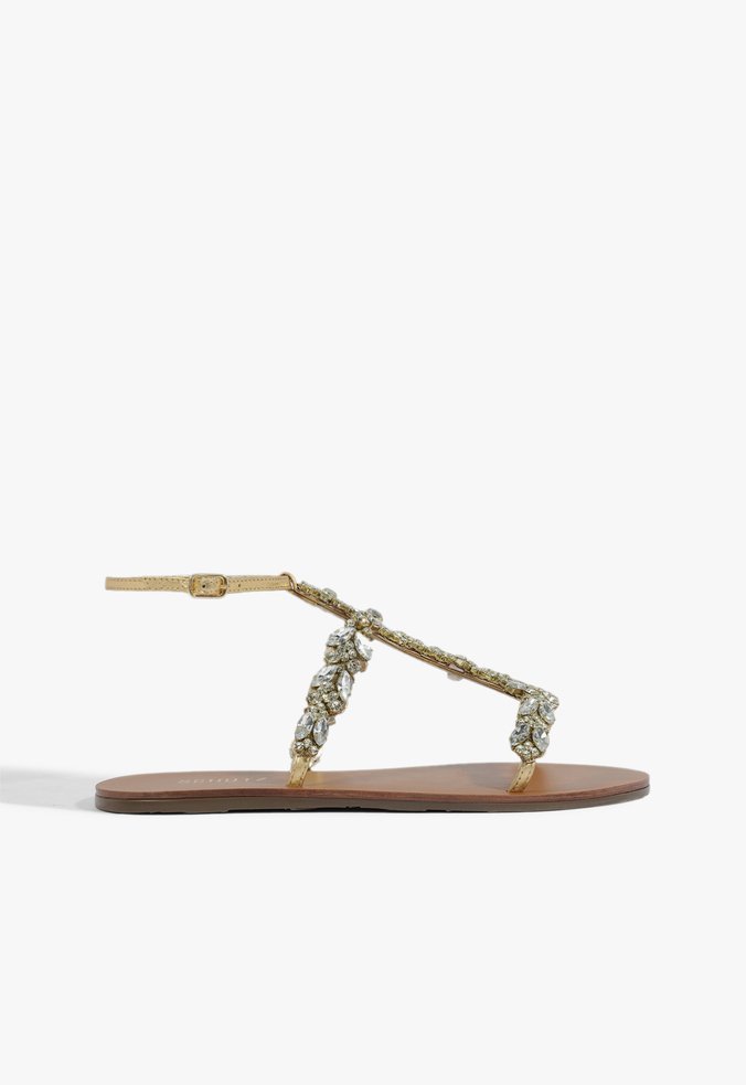 Sandália Rasteira Metallic Dourada