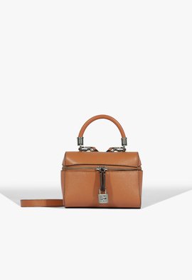 Bolsa Lorena Top Handle Pequena Couro Marrom