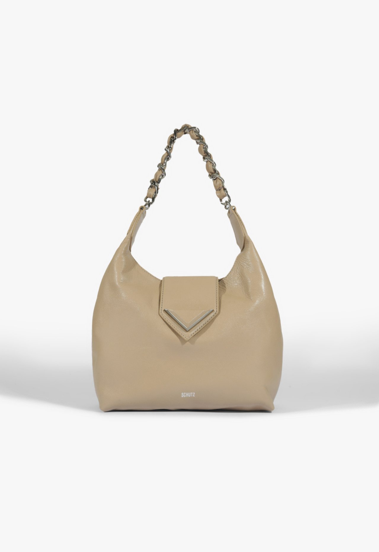 Bolsa Hobo Secrets Pequena Couro Bege | Schutz