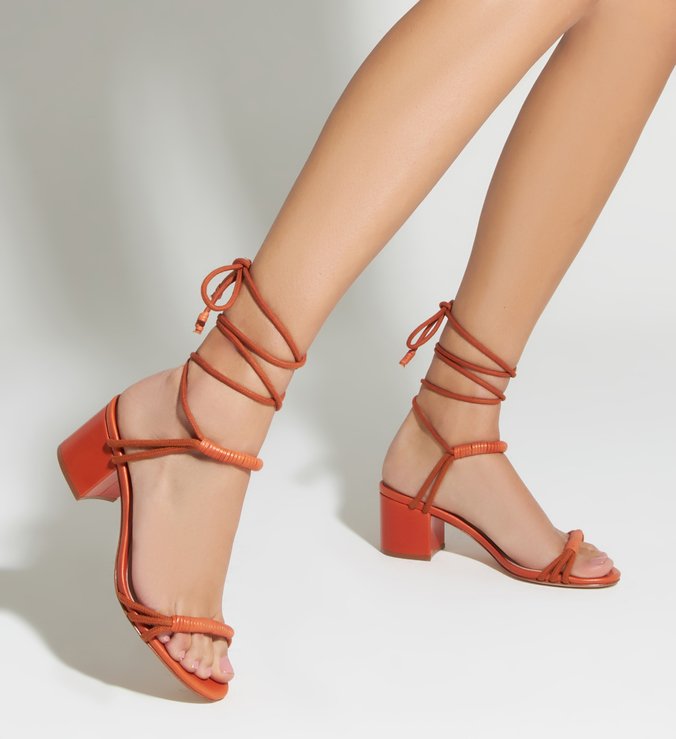 Sandália Block Heel Rope Strings Ocre Sandália Block Heel Rope Strings Ocre