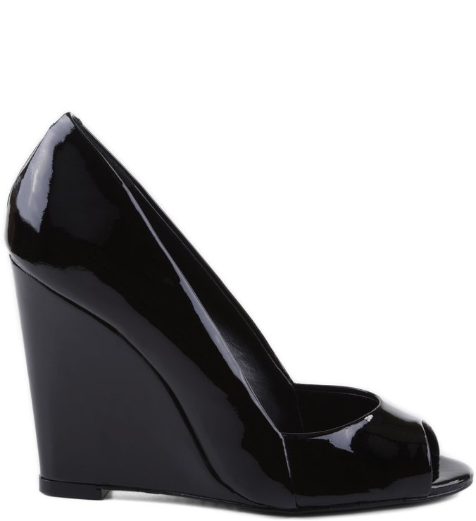 Peep Toe Verniz Preto