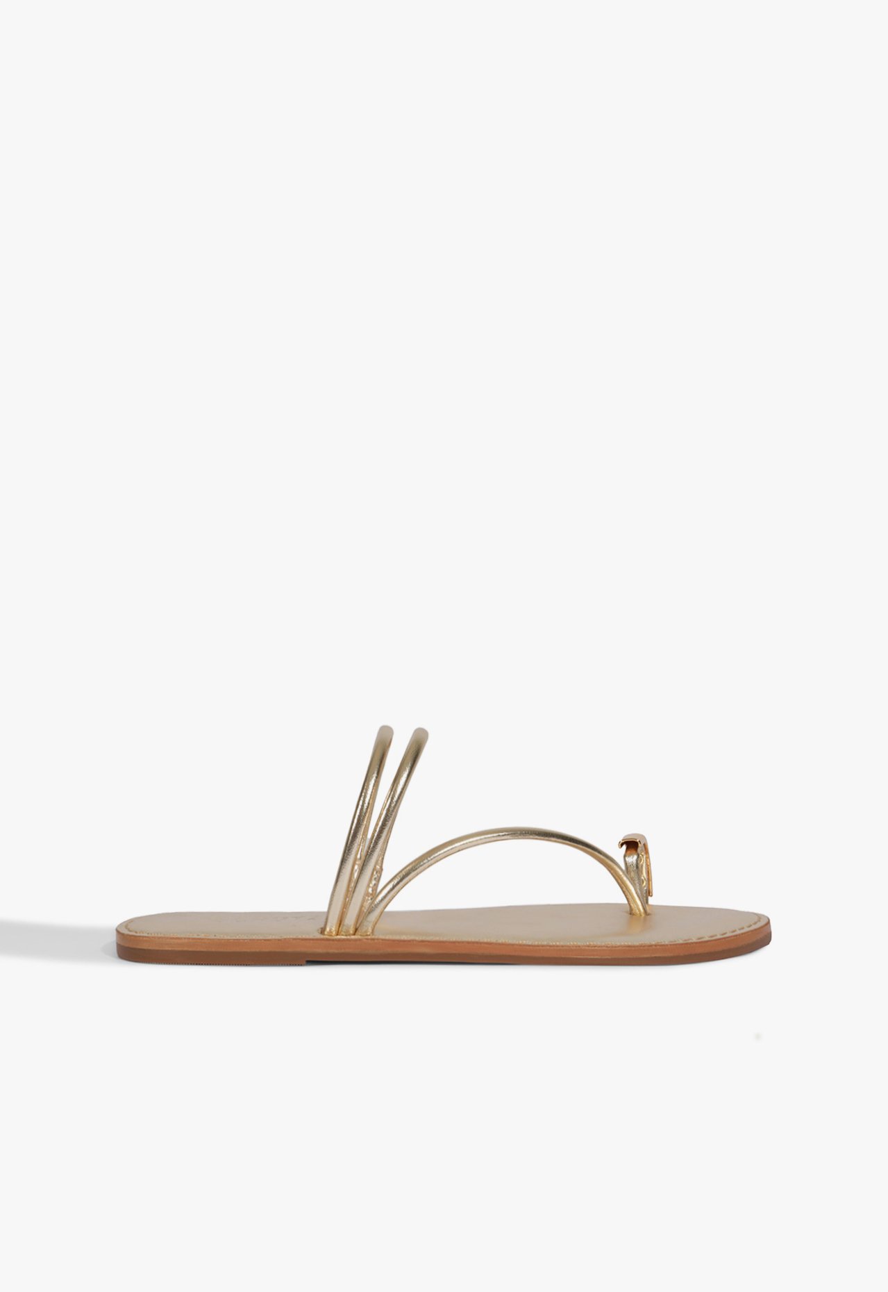 Sandália Rasteira Couro Dourada | Schutz