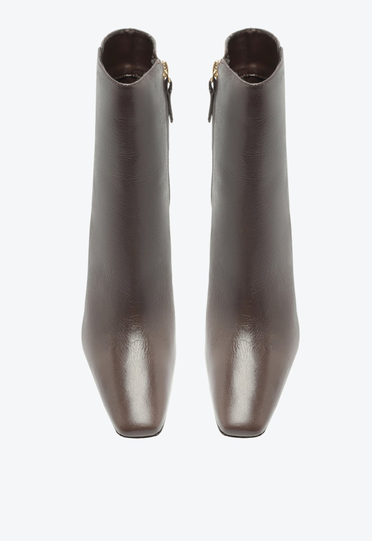 Bota Salto Bloco Christine Couro Marrom | Schutz