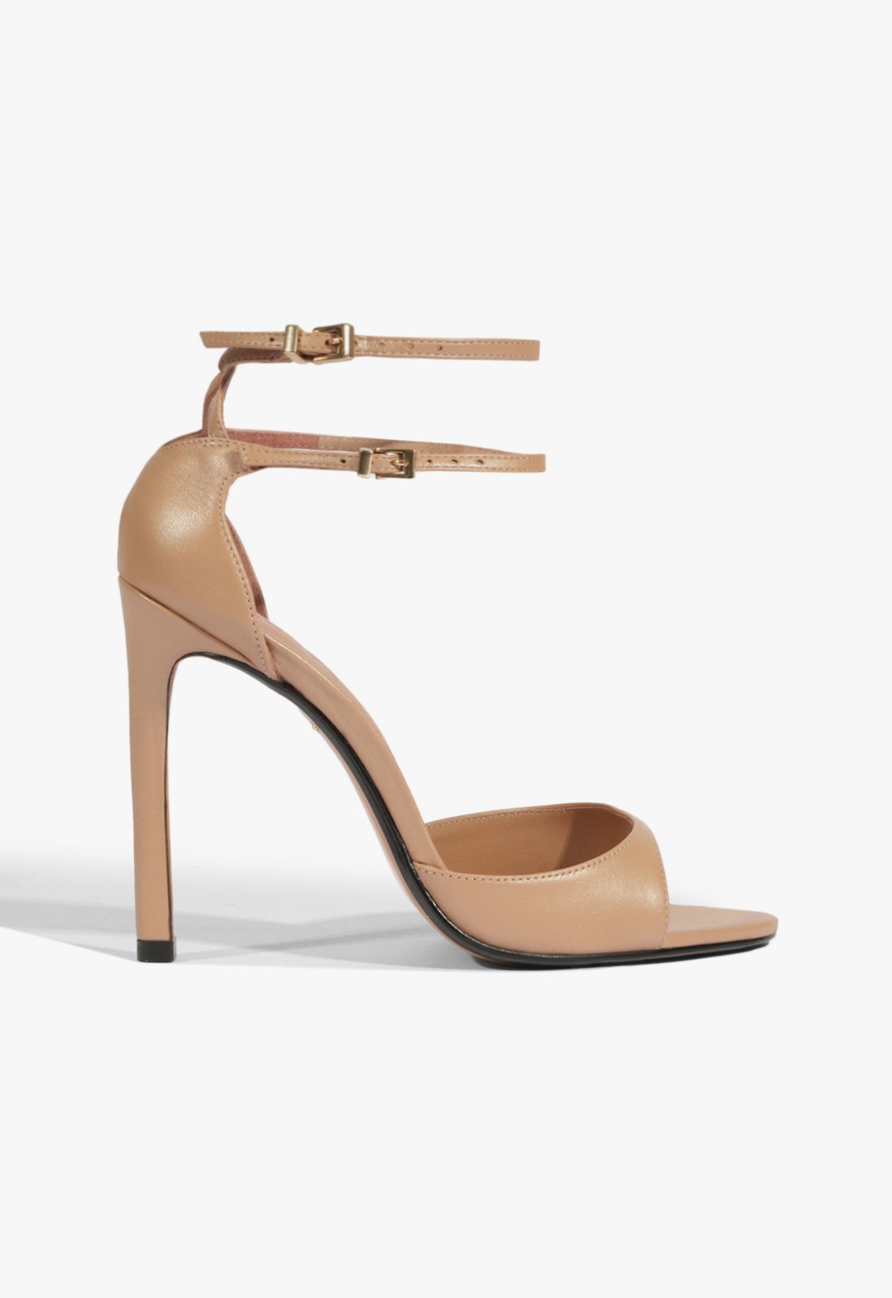 Sandália Sue Salto Alto Fino Couro Metalizada | Schutz