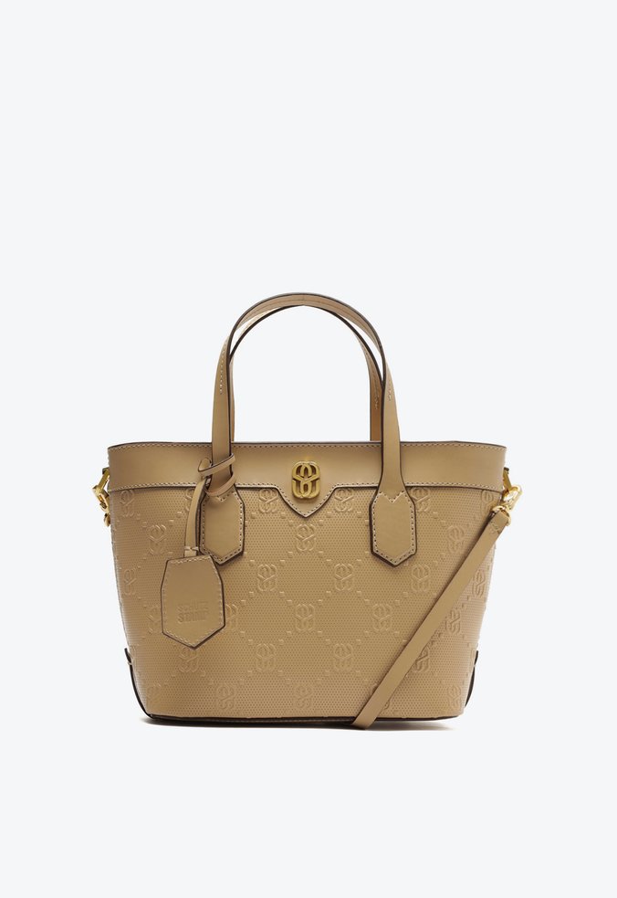 Bolsa Mini Shopping Gale Stamp Couro Bege