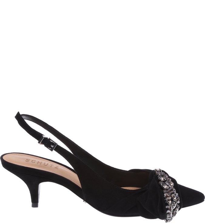 Scarpin Nobuck Pedras Black