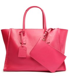 Bolsa Shopping Grande Agnes Couro Pink
