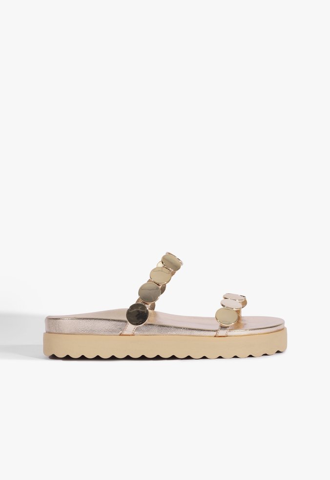 Papete Couro Boho Dourado