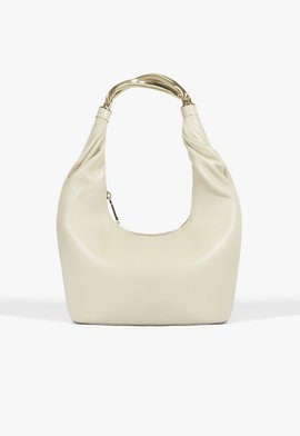 Bolsa Hobo Couro Metal Branca