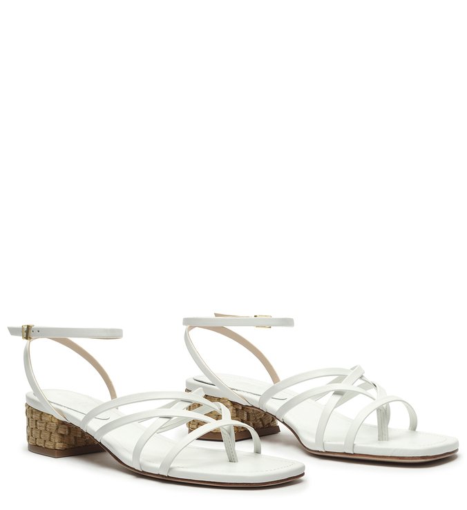 Sandália Mini Block Heel White Sandália Mini Block Heel White
